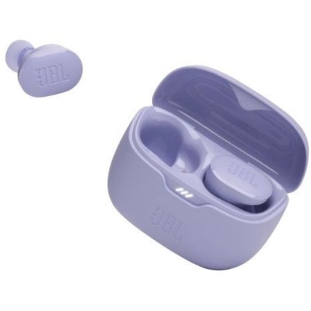 Enterrained JBL Tune Buds headset Purple Bluetooth wireless in the auricle-4