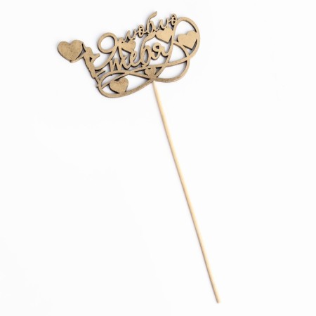 Topper give beautifully "I love you" on a suspension, golden-3