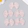 Decor for creativity Textile embroidery "Bow in white-pink flowers" 7x5.5 cm
