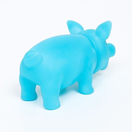 Brying toy "Little Pig" for dogs, 9 cm, blue-1