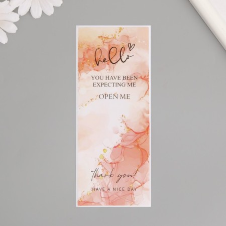 Stick Paper Gratitude "Pink marble with sparkles" set of 50 pcs 15x6 cm-1