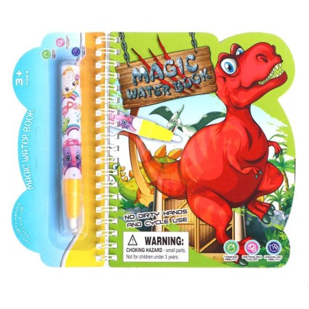 Book for drawing water "Dinosaurs", with a marker