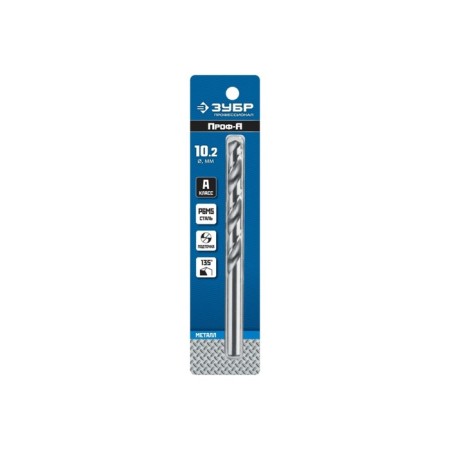 Bison drill, steel P6M5, cylindrical shank, 10.2 x 133 mm, class A-1