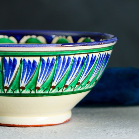Rishtan ceramics "flowers" 15 cm, small, blue-2