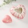 Coramics box "Pink heart in peas, in the cell" 15.7x15.3x8.2 cm