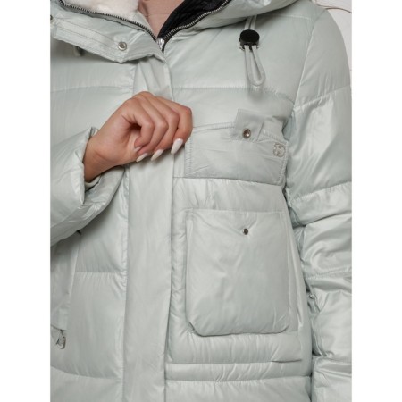Coat insulated winter female, size 50, color light green-9
