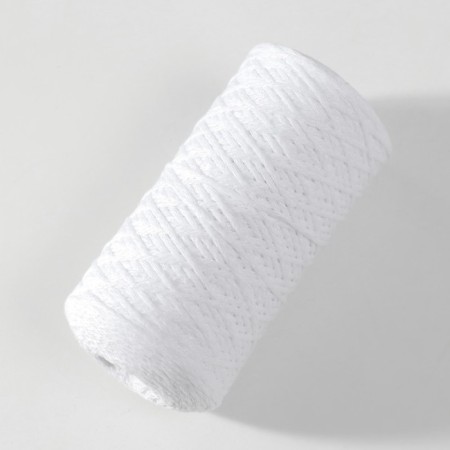 Knitting cord without core 70% cotton, 30% polyester 1mm 200m/60 ± 10g (01-white)-1