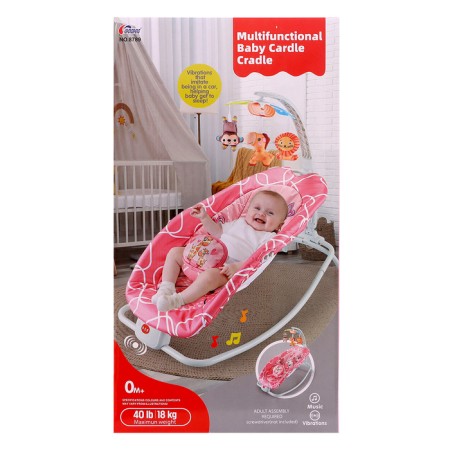 Musical rocking chair for newborn, pink color-13