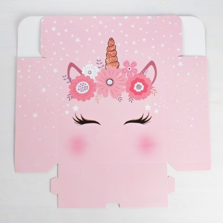 Gift folding box, packaging, "unicorn", 25 x 25 x 10 cm-4