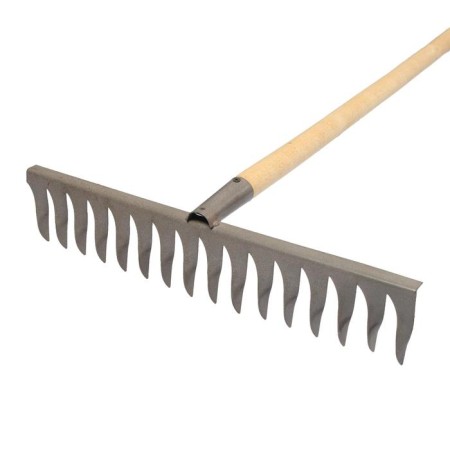 Straight rakes, a decomposed tooth, 16 teeth, metal, wooden stalk, mix-6