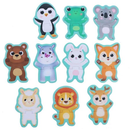Puzzles 2 in 1 "Funny animals"-1
