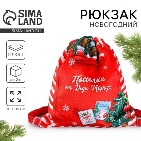 Bag children's New Year's "Parcel from Santa Claus", 35 x 30 cm., For the New Year