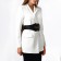 Women's belt, width 12 cm, black color