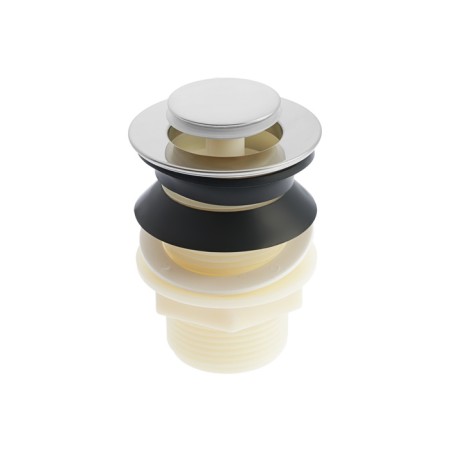 Bottom valve Zein B3, plastic housing, small button, stainless steel, without overflow-6