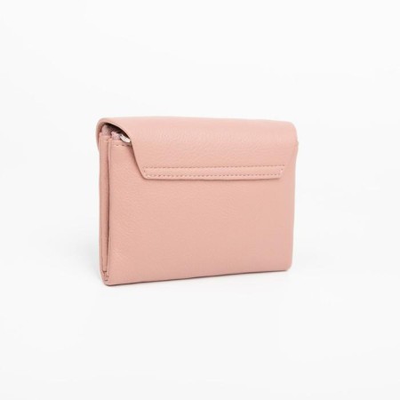 Women's wallet on the button, pink color-1