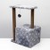 House for cats with a claw, two -story, with windows, 50 x 36 x 75 cm, gray with paws