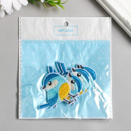 Decor for creativity Textile Embroidery "Sinichka" 5x5.2 cm-2