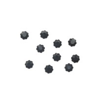 TNL plastic design, black flower, 10 pcs
