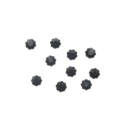 TNL plastic design, black flower, 10 pcs