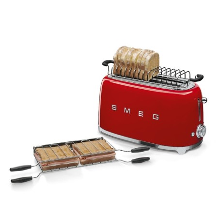 Toster SMEG TSF02RDEU, 1500 W, 2 compartments, 6 fry modes, defrosting, red-2