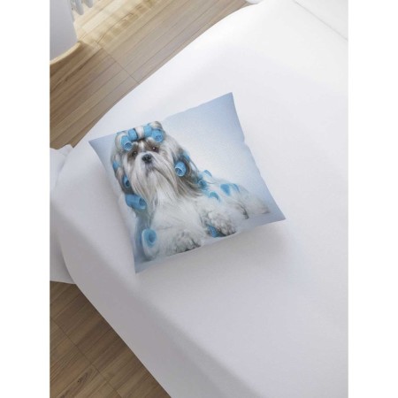 Pillowess decorative "dog with curlers", with a zipper, size 45x45 cm-1