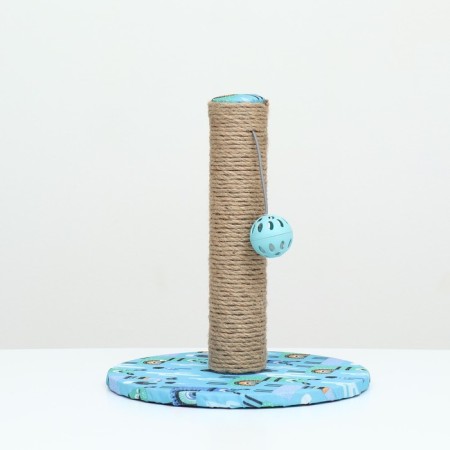 Claw-Stolbik "Piggon" with a ball, 29 x 29 x 32 cm, jute, PVC fabric, turquoise-1