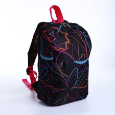 Baby backpack on lightning, 2 outer pockets, black color