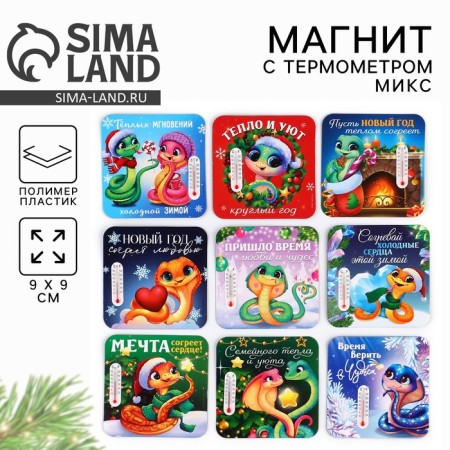 New Year's magnet with the thermometer "New Year: New Year", mix