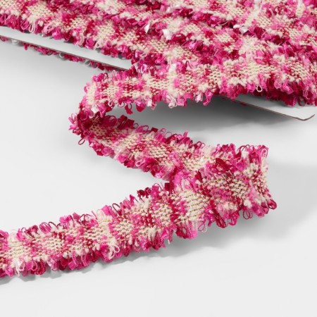 Decorative braid “Twydal”, bilateral, 30 mm, 5 ± 0.5 m, fuchsia color-1