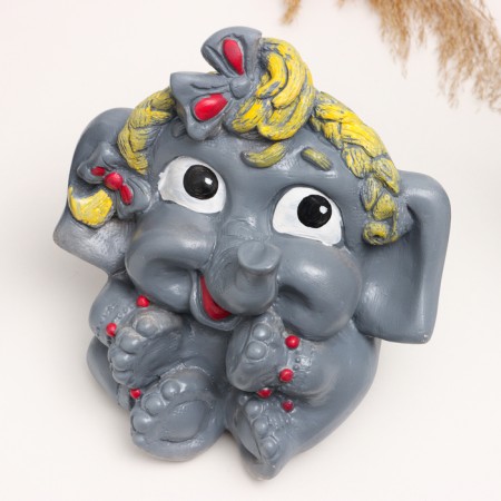 Pigger "elephant with a bow" 20x20x20cm, gray-4