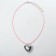 Pendant on the cord "Heart" voluminous, color silver with pink, 30+5 cm