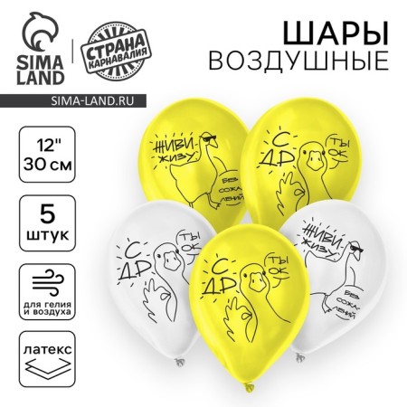 Shar Latex 12 "" Goose. With DR ", 5 pcs.