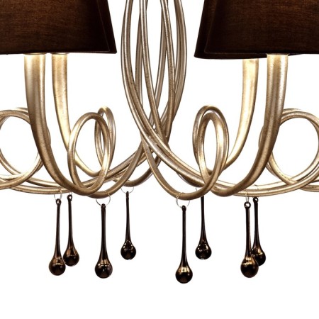 Suspended chandelier Mantra Paola, E14, 8x20W, 609 mm, matte silver color-3