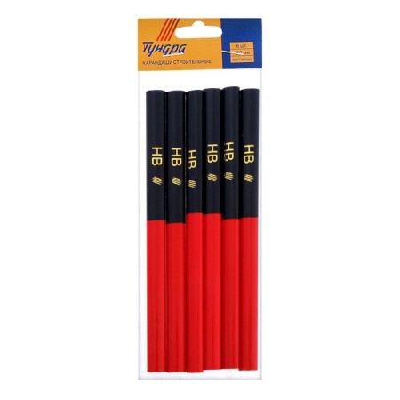 Pencils are building tundra, two -tone, 180 mm, 6 pcs.-5