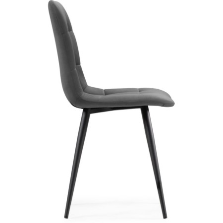 Stool on a metal frame chilli metal/velor, black/gray 43.5x50x87.5 cm-2