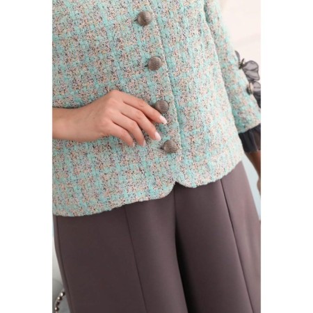 Female jacket, size 46, green color-11