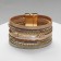 Assorted Bracelet "on Magnet" Gobi, white-beige color in gold, 19.5 cm