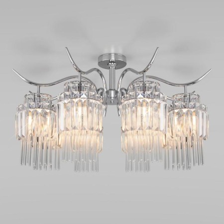 SEVILIA chandelier, 8x60W E14, chromium color