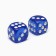 Dice play "Game time", 1.6 x 1.6 cm, set 2 pcs, blue