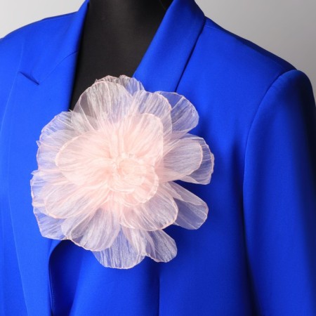 Tekstil “Flower” brooch voluminous, weightless, pink color-2