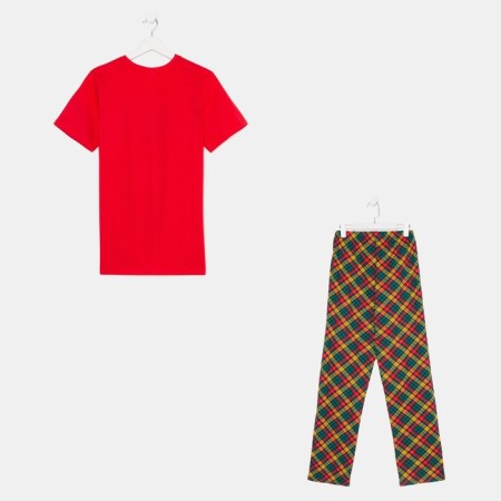 Male pajamas (foot/pants), red/cage, rr 46-4