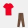 Male pajamas (foot/pants), red/cage, rr 46