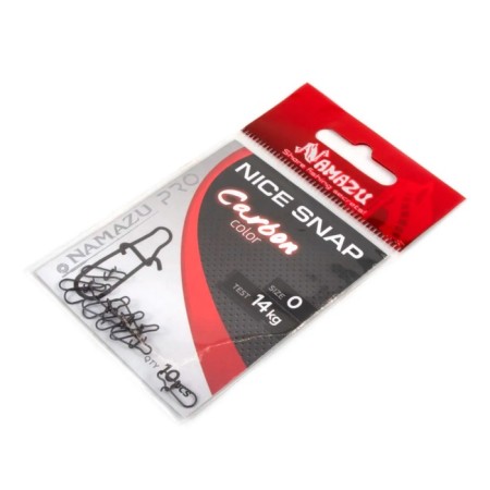 Carabiner Namazu Pro Nice Snap, Carbon color, p. 0, test-14 kg, packaging 10 pcs..-3