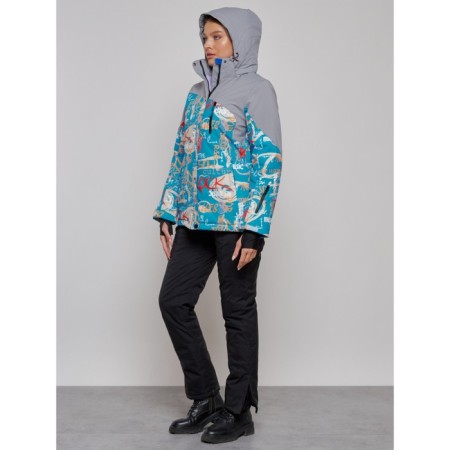 Ski jacket female winter, size 48, blue color-6