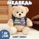 Soft toy "Bear" in a striped jacket, 25 cm, color mix
