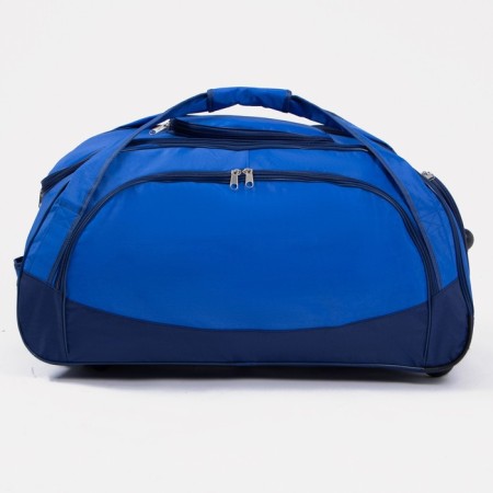 Road bag on wheels, a lightning department, shoe department, 3 outer pockets, a long belt, blue color/Vasilent-1