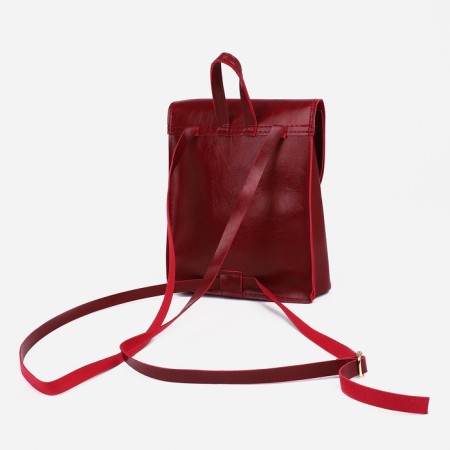 Open-ryukzak-mini made of artificial leather on magnet, the color of red-1