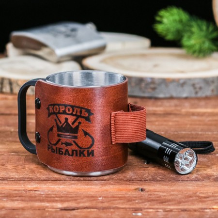 Tourist mug with a flashlight "King of Fisheries", 170 ml-1