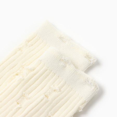 Women's socks kaftan torn into a rib size 36-40 (23-25 ​​cm), milk-2