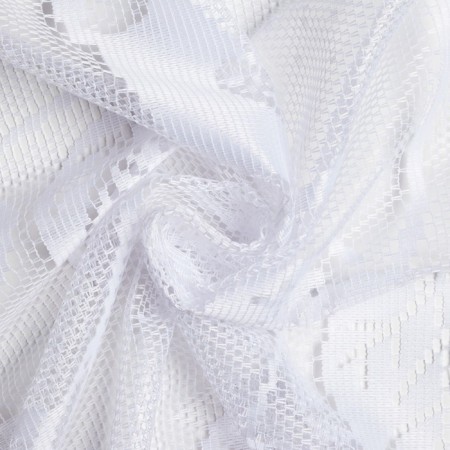 Tulle to the kitchen without curtain tape, 170x150 cm, white color, 100% polyester-3